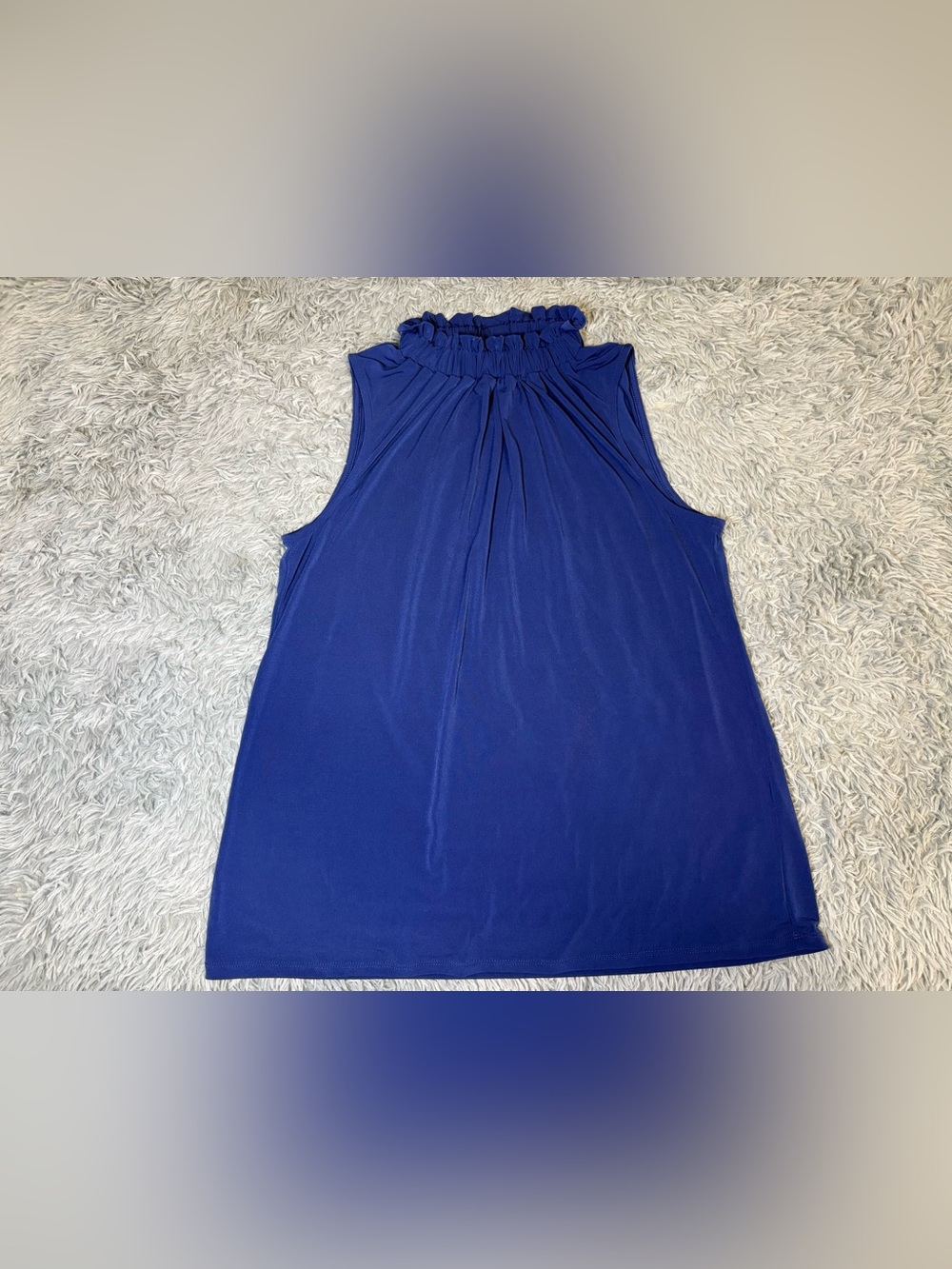 NWT Banana Republic Sleeveless Ruffled Mock Neck Top - Royal Blue